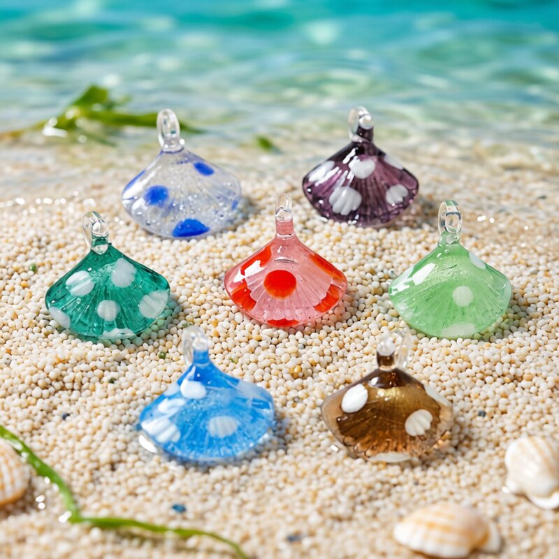 Marine Aquarium Hardscape - Colorful Mini Sea Shell Charm Glass