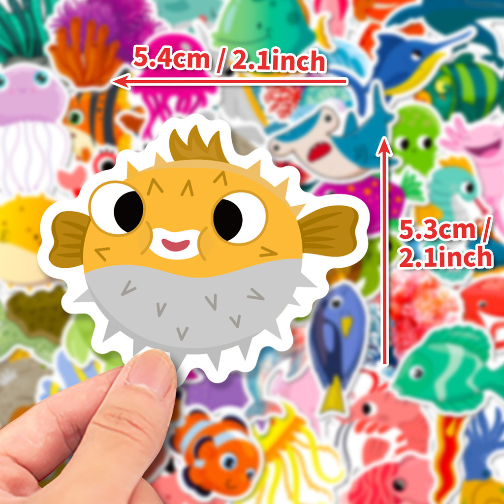 50Pcs Marine Life Stickers - C - Aquarium Innovative Marine 评论和价格