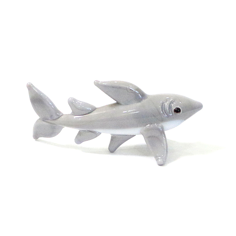 Handmade Mini Glass Shark Figu - Marine Aquarium Design 评论和价格