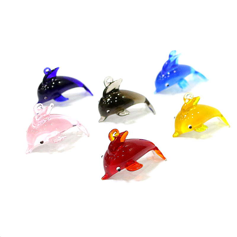 Cute Dolphin Charm Glass Penda - Marine Aquarium Design 评论和价格