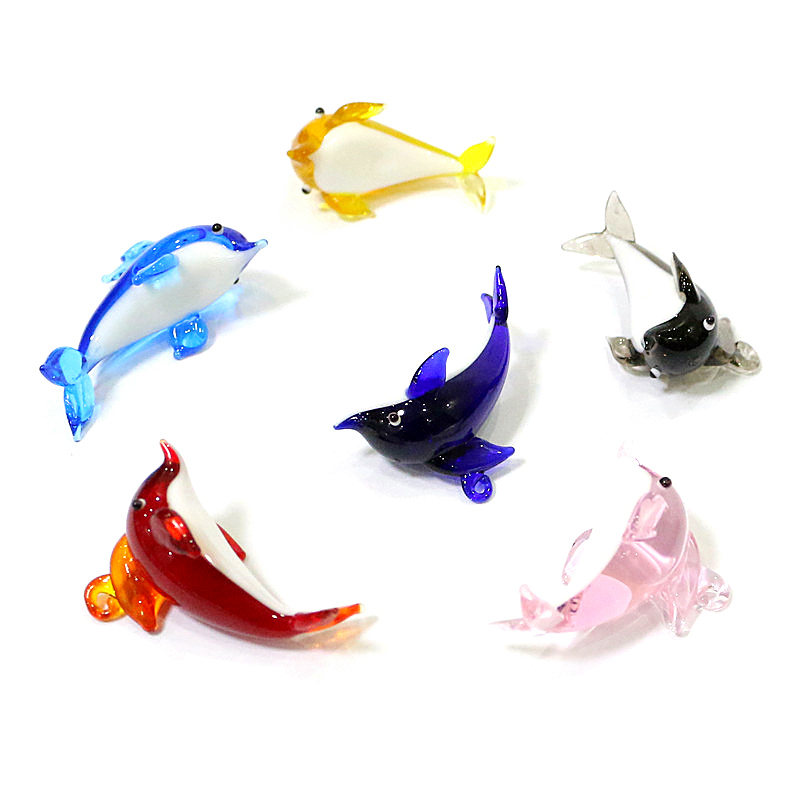 Cute Dolphin Charm Glass Penda - Marine Aquarium Design 评论和价格