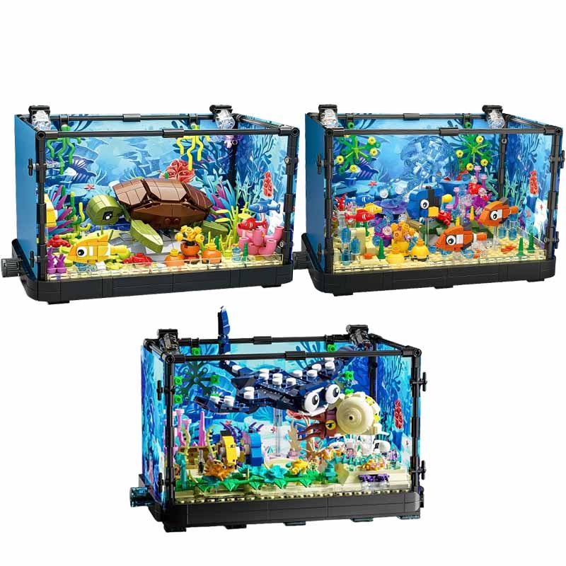 Fish Tank Building Block Set w - Marine Aquarium Aquascape 评论和价格